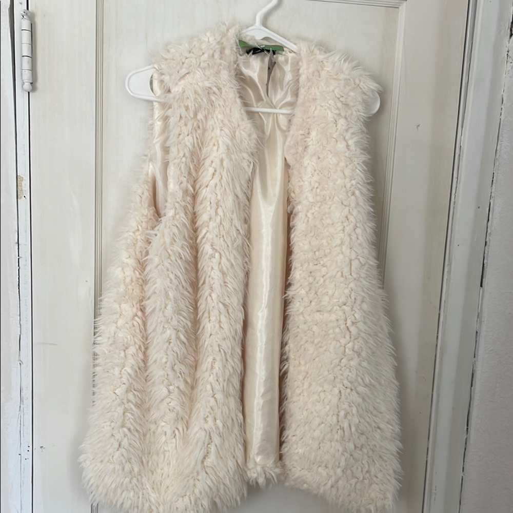Cream Faux Fur Vest